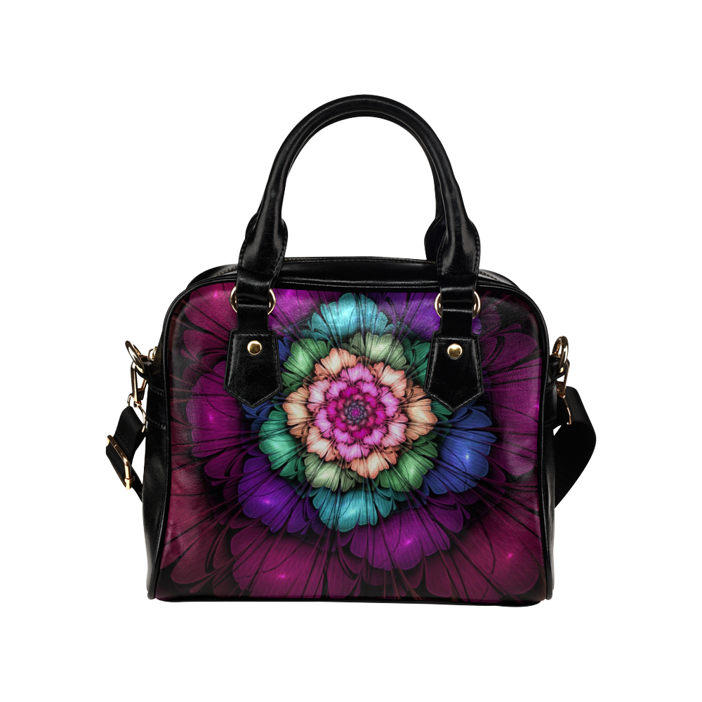 Floral Neon Shoulder Handbag Shoulder Handbag (Model 1634)