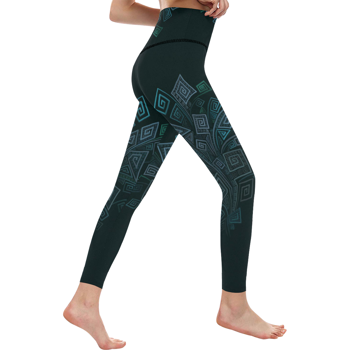 3D Psychedelic Abstract Square Explosion Women's All Over Print High-Waisted Leggings (Model L36)