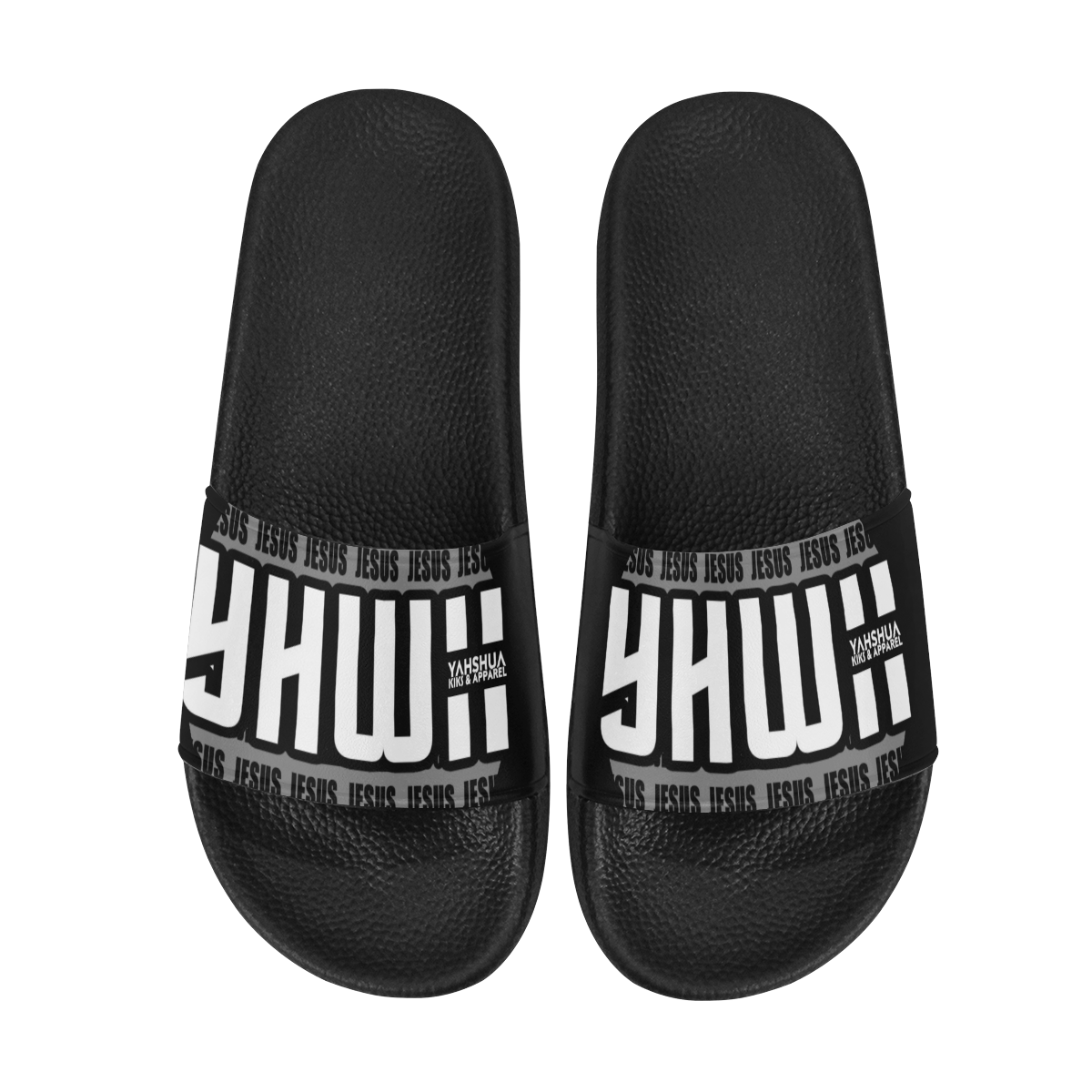 Black Men's Slide Sandals/Large Size (Model 057)