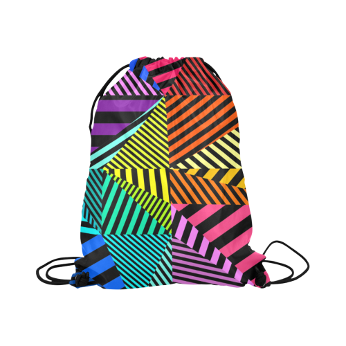 abstracto en color Large Drawstring Bag Model 1604 (Twin Sides)  16.5"(W) * 19.3"(H)