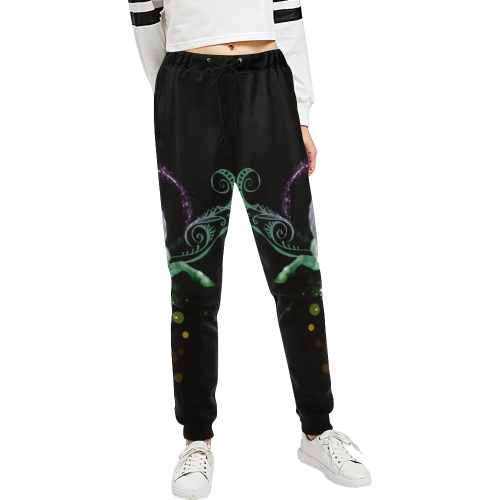 Beautiful unicorn with flowers, colorful Unisex All Over Print Sweatpants (Model L11)