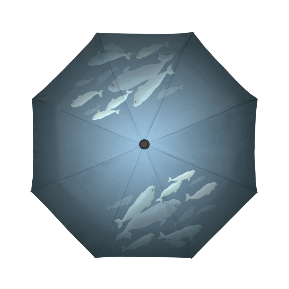 Beluga Whales Umbrellas Auto-Foldable Umbrella (Model U04)