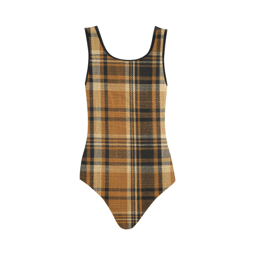 TARTAN DESIGN Vest One Piece Swimsuit (Model S04)