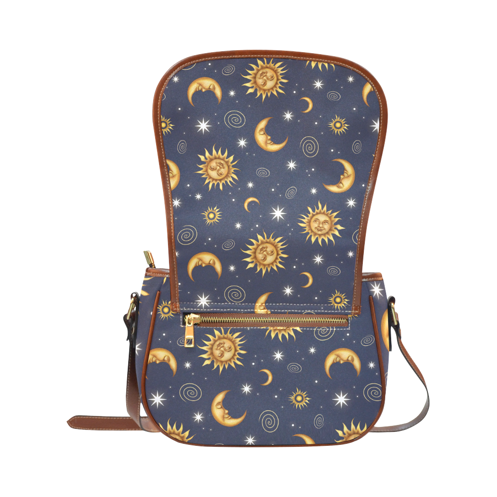 Vintage Celestial Pattern Saddle Bag/Large (Model 1649)