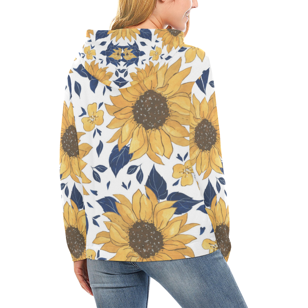 Sunflowers Women's Hoodie All Over Print Hoodie for Women (USA Size) (Model H13)