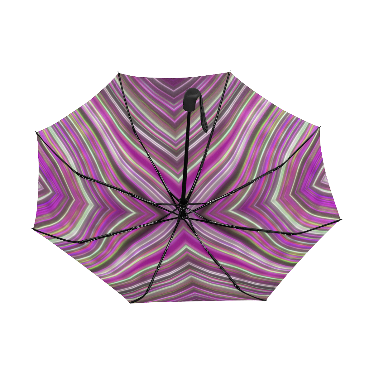 Wild Wavy X Lines 60 Anti-UV Auto-Foldable Umbrella (Underside Printing) (U06)