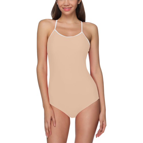 color apricot Strap Swimsuit ( Model S05)