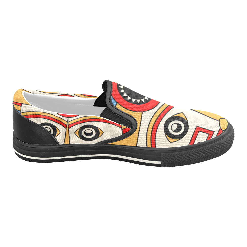 Aztec Religion Tribal Women's Slip-on Canvas Shoes/Large Size (Model 019)