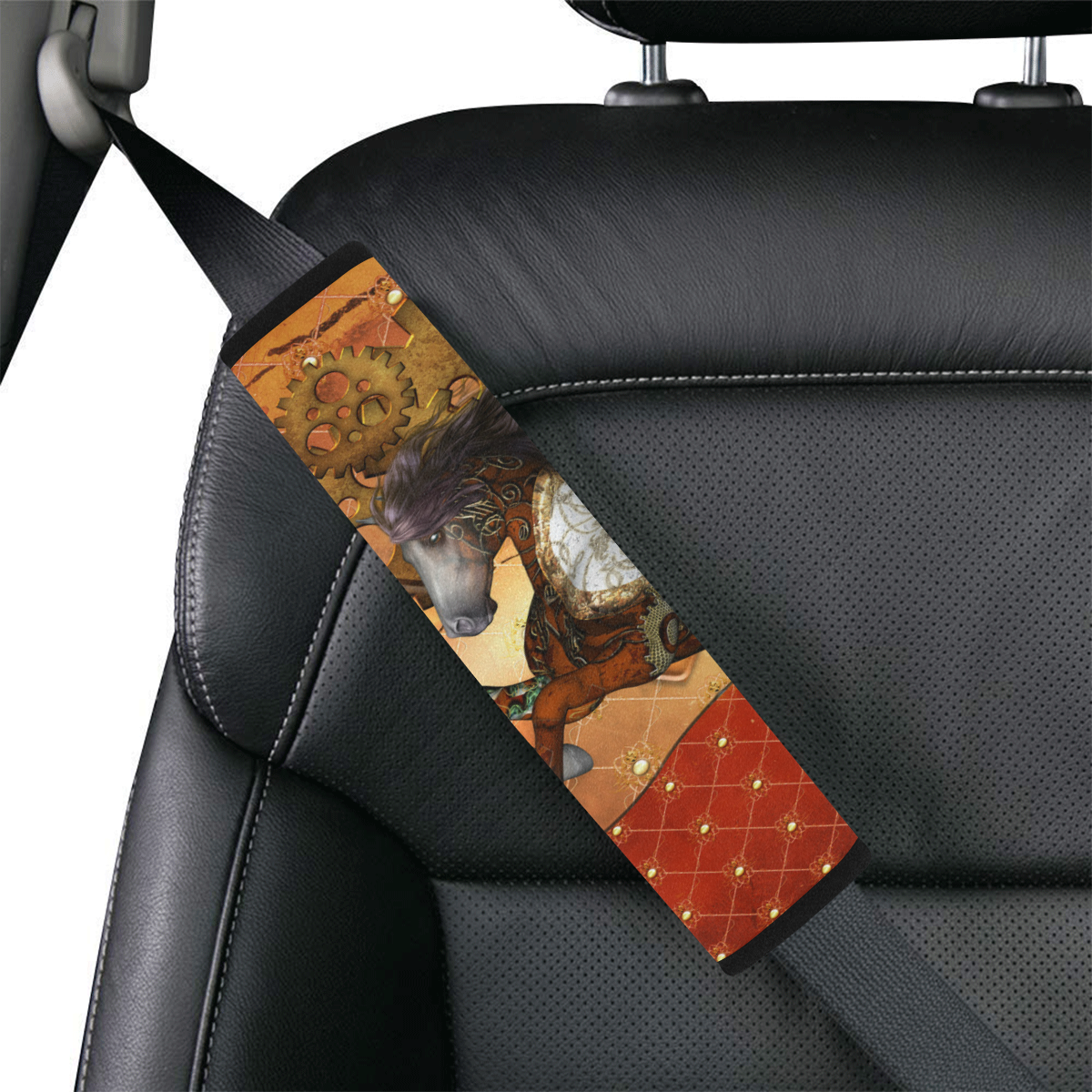 Steampunk, awesome steampunk horse Car Seat Belt Cover 7''x12.6''