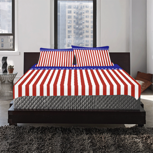 Patriotic USA Stas and Stripes 3-Piece Bedding Set