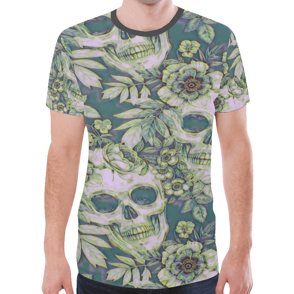 Woke Skulls Hawaiian Festival 12 New All Over Print T-shirt for Men (Model T45)