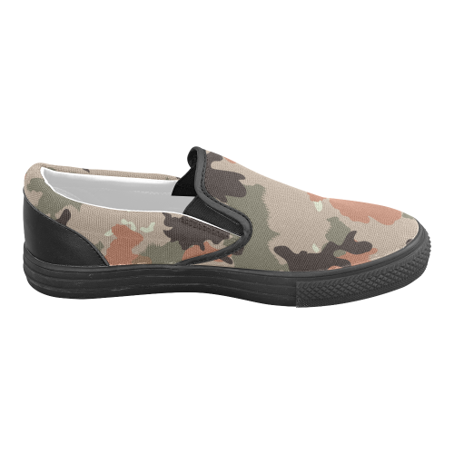 Desert camouflage Men's Slip-on Canvas Shoes (Model 019)