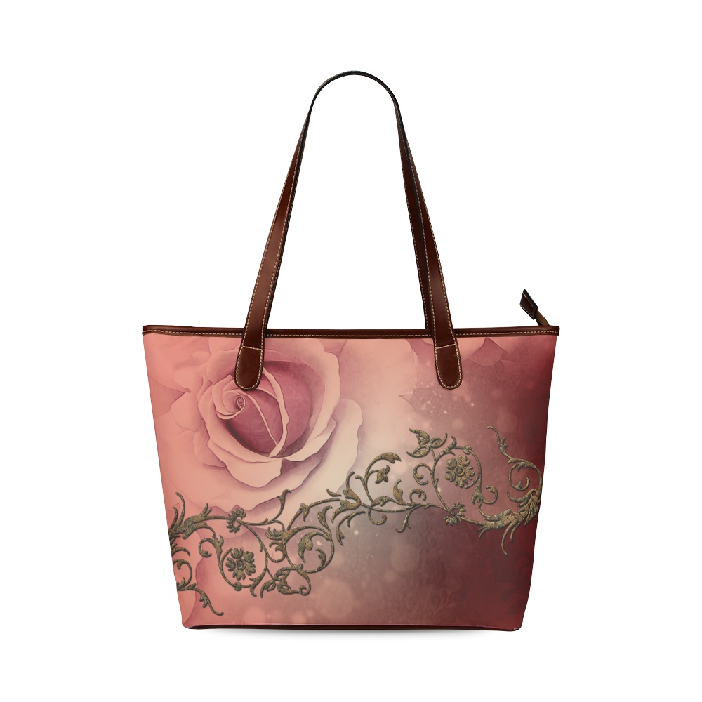 Wonderful roses with floral elements Shoulder Tote Bag (Model 1646)