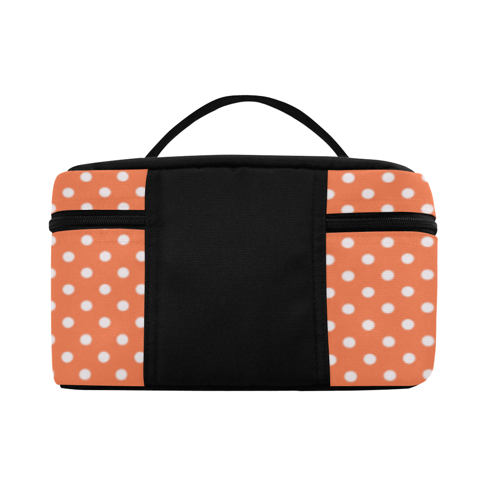 Appricot polka dots Cosmetic Bag/Large (Model 1658)