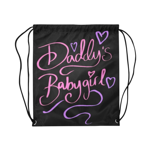 Daddy's Babygirl Large Drawstring Bag Model 1604 (Twin Sides)  16.5"(W) * 19.3"(H)