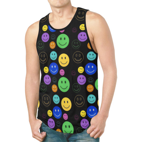 Smiley Face New All Over Print Tank Top for Men (Model T46)