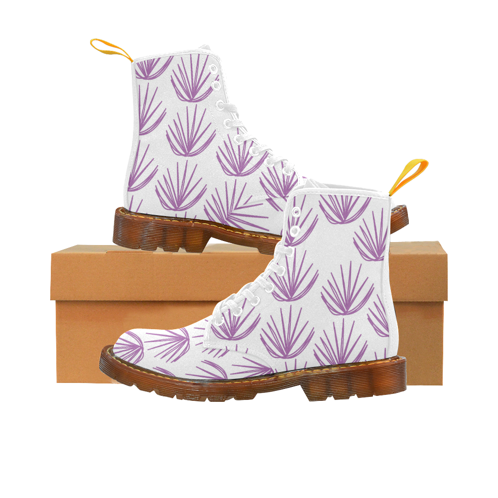 Design shoes with Weeds pink white Martin Boots For Men Model 1203H