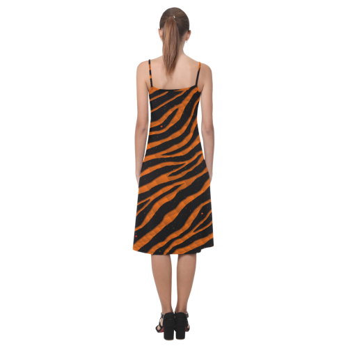 Ripped SpaceTime Stripes - Orange Alcestis Slip Dress (Model D05)