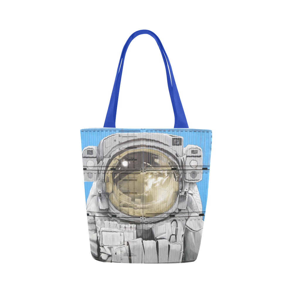 Astronaut graffitti - blue strings Canvas Tote Bag (Model 1657)