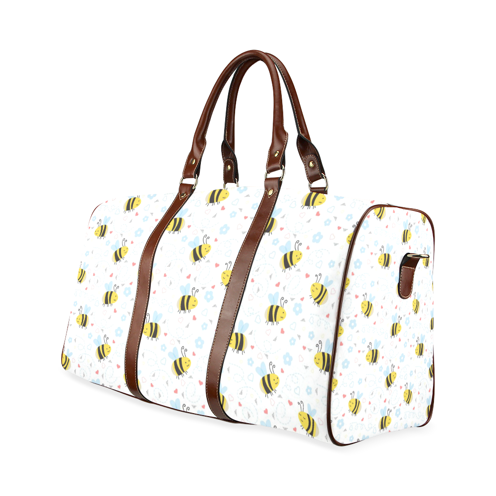 Cute Bee Pattern Waterproof Travel Bag/Small (Model 1639)