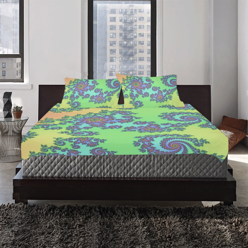 Fractal Wallpaper 3-Piece Bedding Set