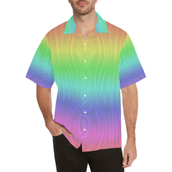 Groovy Pastel Rainbow Hawaiian Shirt (Model T58)