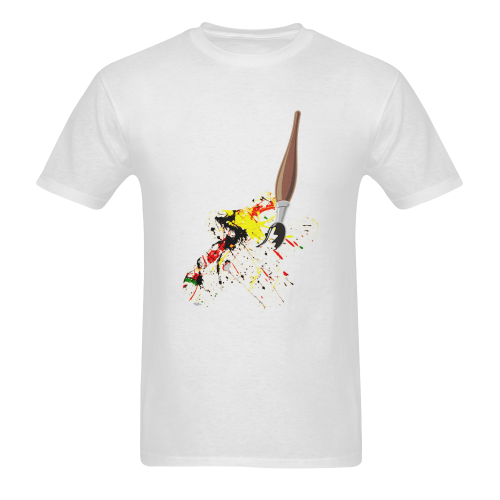 Paint Splatter with Artists Paint Brush Men's T-shirt in USA Size (Front Printing Only) (Model T02)