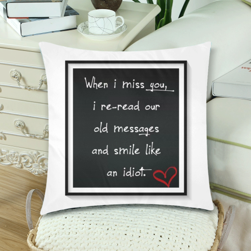 Message1 Custom Zippered Pillow Cases 18"x 18" (Twin Sides) (Set of 2)
