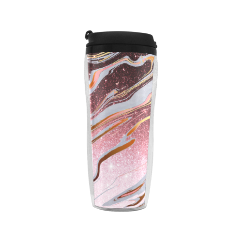 rose gold Glitter gradient marble Reusable Coffee Cup (11.8oz)