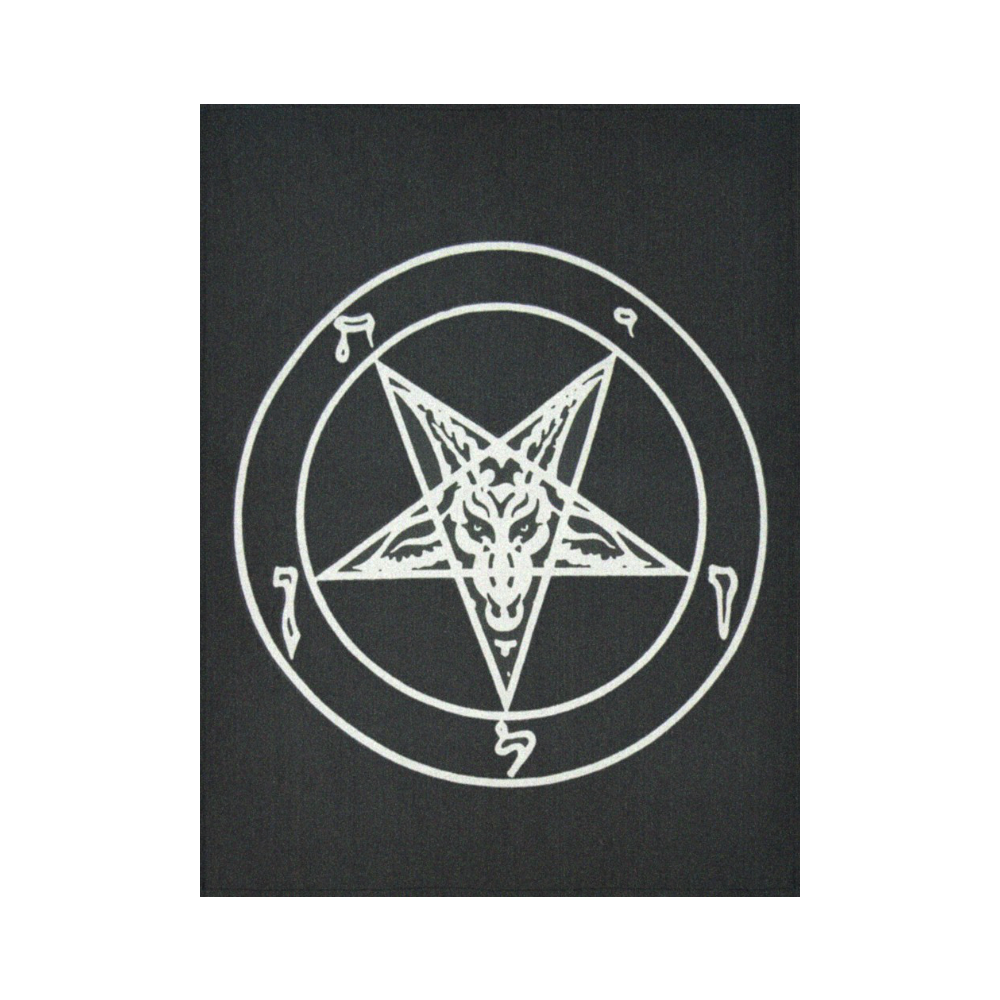 Satanic Baphomet Reverse Star Black Light Altar Cloth Cotton Linen Wall Tapestry 60"x 80"