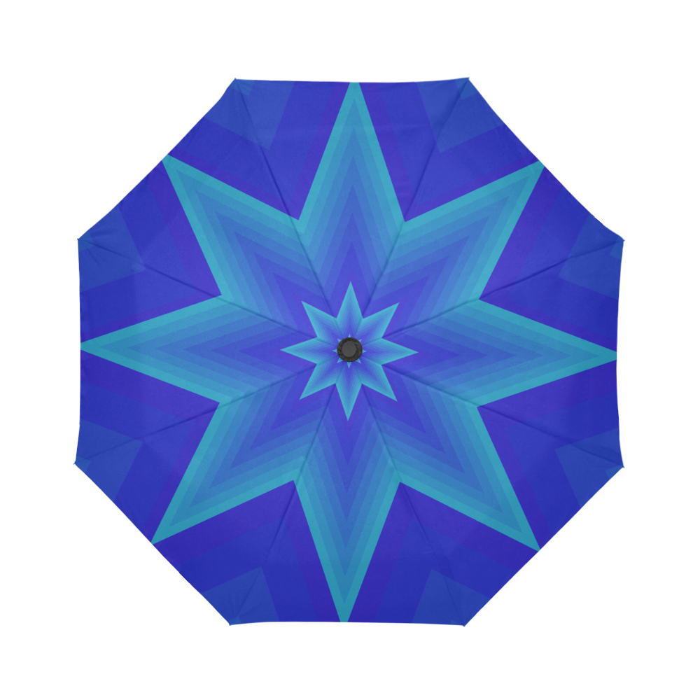 Royal blue mystic star Auto-Foldable Umbrella (Model U04)