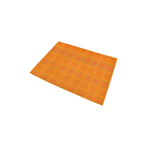 Orange reddish multicolored multiple squares Area Rug 2'7"x 1'8‘’