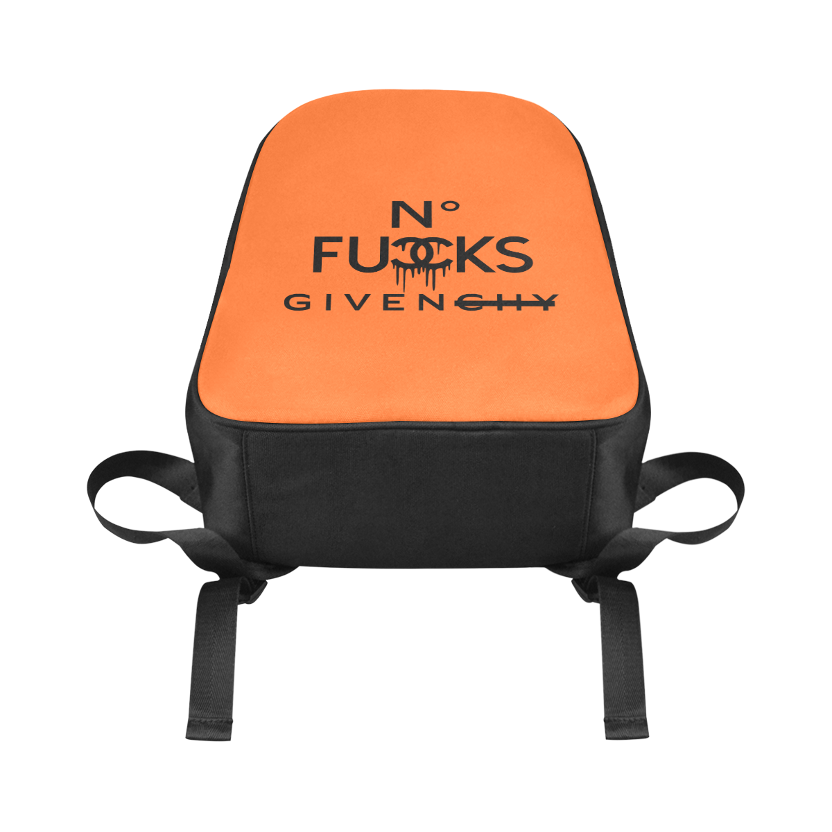 No F Given Orange Fabric School Backpack (Model 1682) (Large)