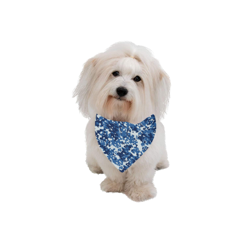 Digital Blue Camouflage Pet Dog Bandana/Large Size