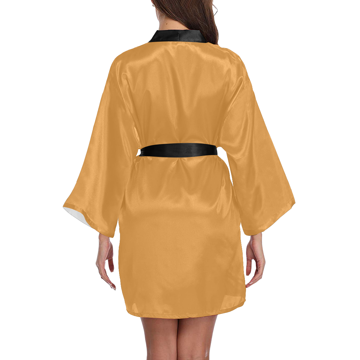 color butterscotch Long Sleeve Kimono Robe