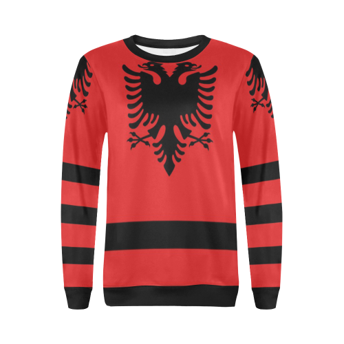 ALBANIA All Over Print Crewneck Sweatshirt for Women (Model H18)