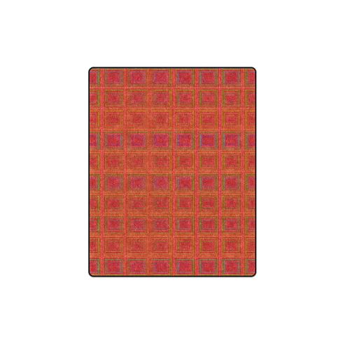 Red orange golden multicolored multiple squares Blanket 40"x50"