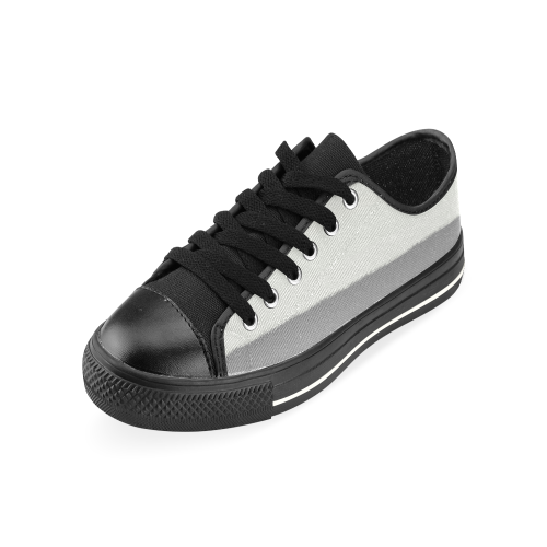Design geom. lines silver Canvas Women's Shoes/Large Size (Model 018)