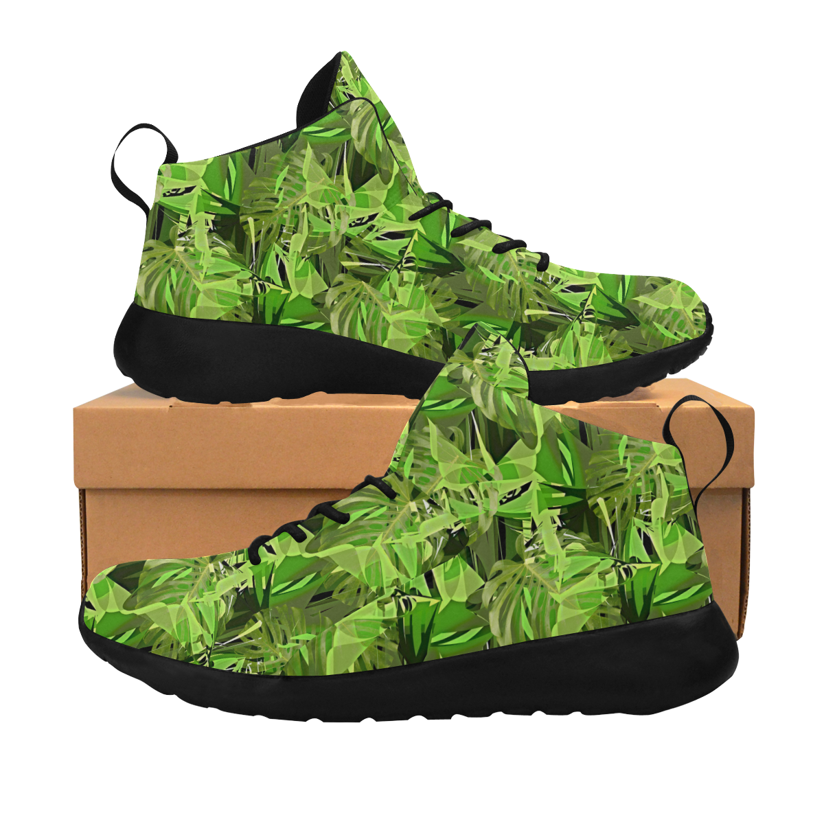Tropical Jungle Leaves Camouflage Women's Chukka Training Shoes (Model 57502)