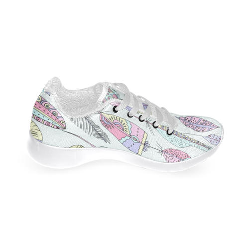 Mandala Feathers Shors, Peacock Feathers Women’s Running Shoes (Model 020)