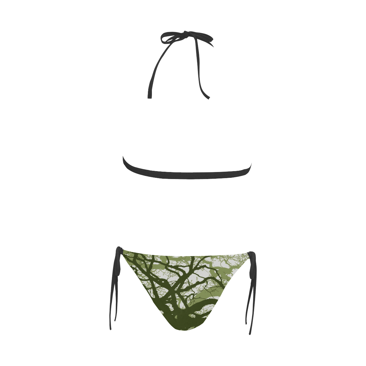 INTO THE FOREST 11 Buckle Front Halter Bikini Swimsuit (Model S08)