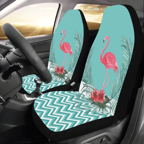 Retro Flamingo Chevron Car Seat Covers (Set of 2)