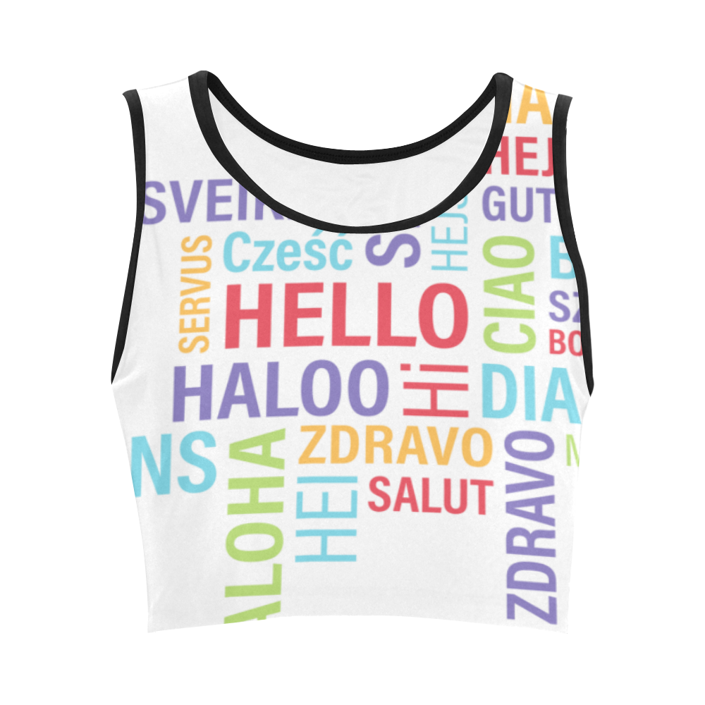 HELLO TO THE WORLD Women's Crop Top (Model T42)