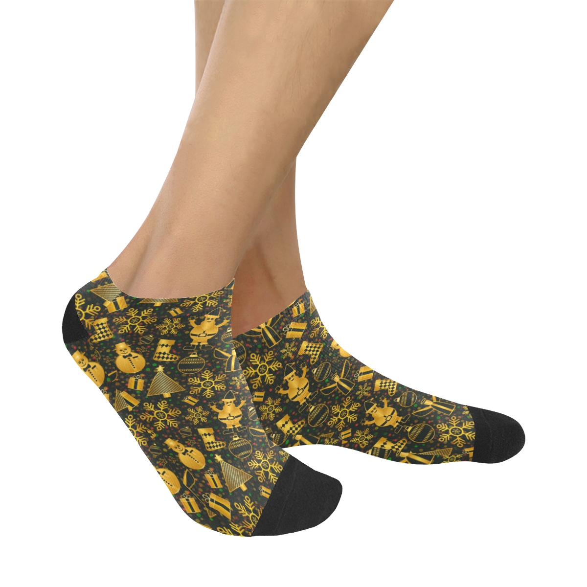 Golden Christmas Icons Women's Ankle Socks