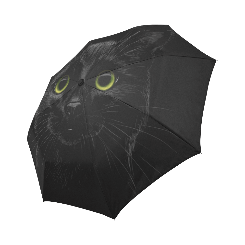 Black Cat Auto-Foldable Umbrella (Model U04)