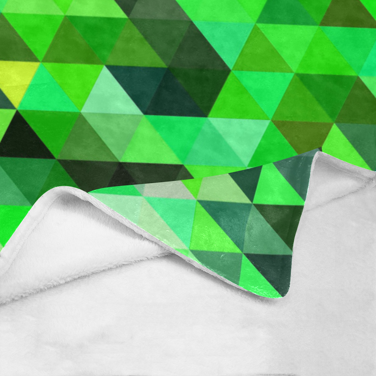 Mosaic Triangles Green Ultra-Soft Micro Fleece Blanket 70''x80''
