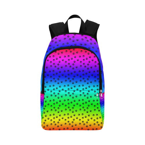 rainbow with black paws Fabric Backpack for Adult (Model 1659)