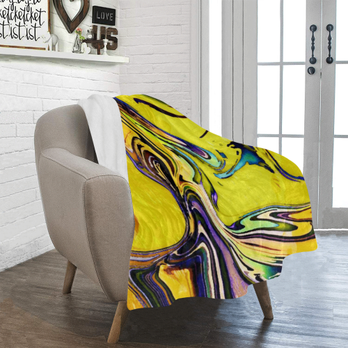 Yellow marble Ultra-Soft Micro Fleece Blanket 30''x40''