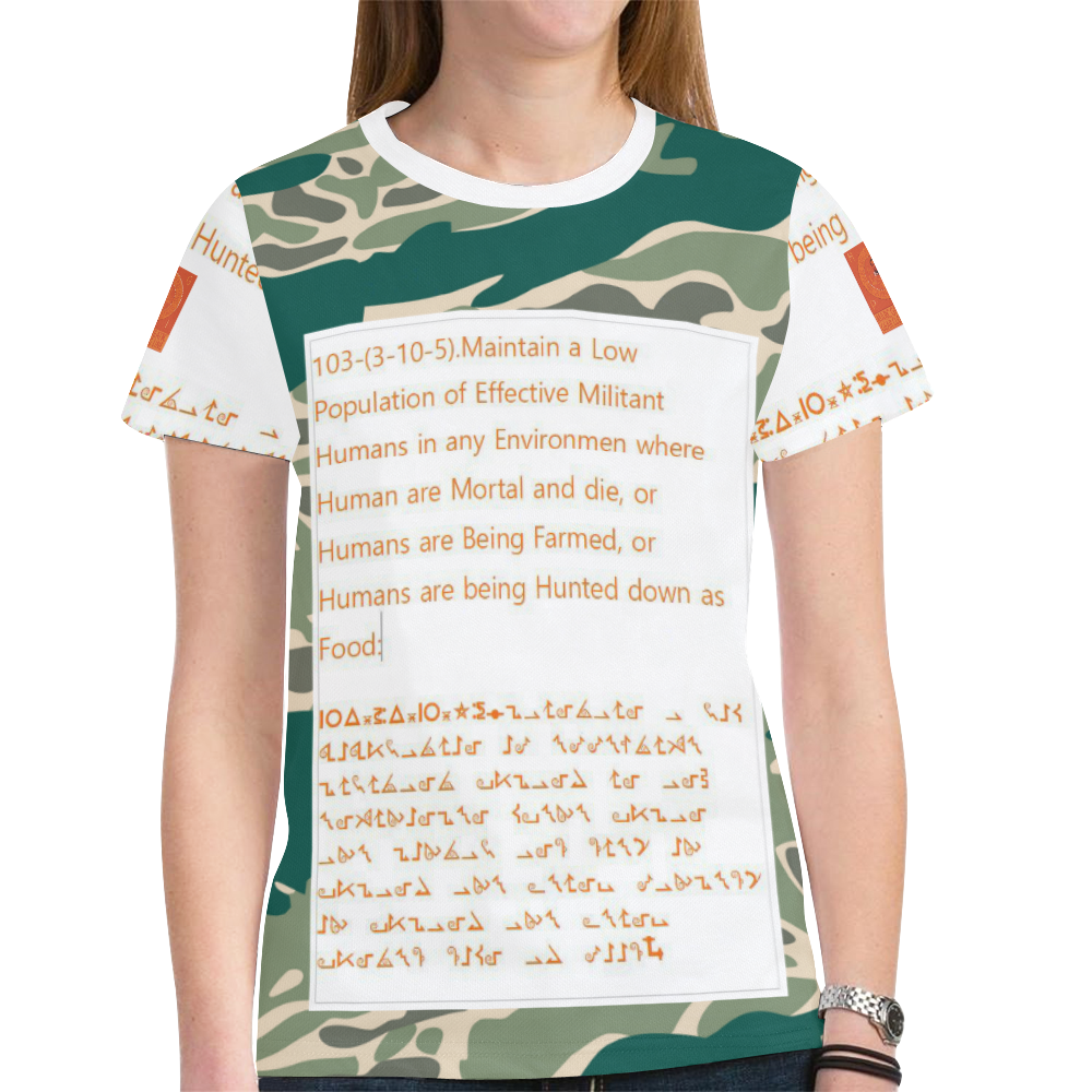 Woodland Camo Green New All Over Print T-shirt for Women (Model T45)
