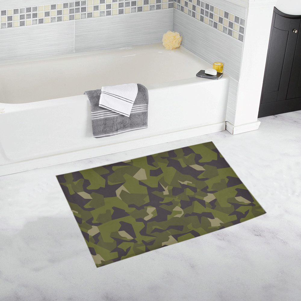 Swedish M90 woodland camouflage Bath Rug 20''x 32''